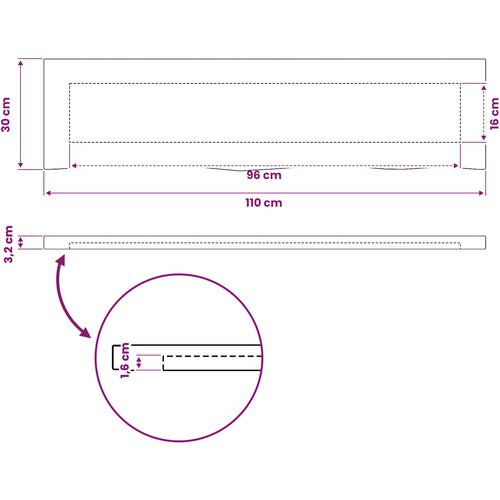  Pravokutni stolni vrh 110 x 30 x 3,2 cm Pravokutni Slike