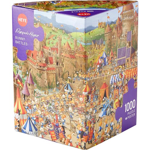 Heye puzzle triangle francois ruyers cartoon bunny battles 29920,1000 delova Cene