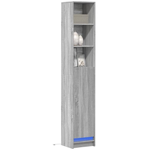 VidaXL Komoda z LED siva sonoma 36x32,5x200 cm inženirski les Slike