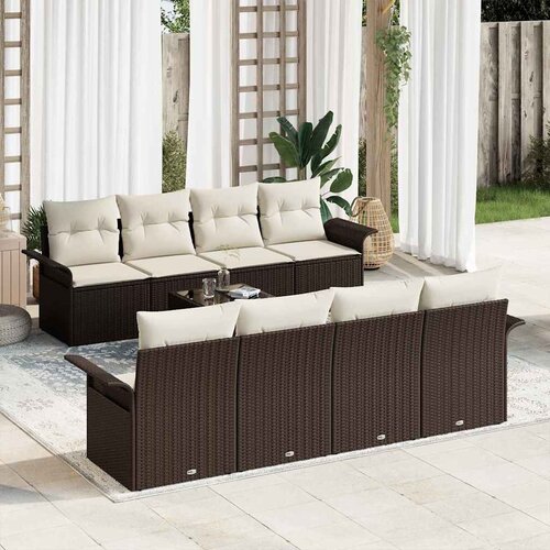  Sjedeća garnitura za vrt 9 pcs Smeđa i krem 55 x 55 x 37 cm Cene