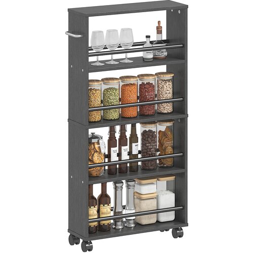 HOMCOM premični voziček iverna plo&scaron;ča, jeklo 45D x 15&Scaron; x 91V cm črno, (5000242716) Cene