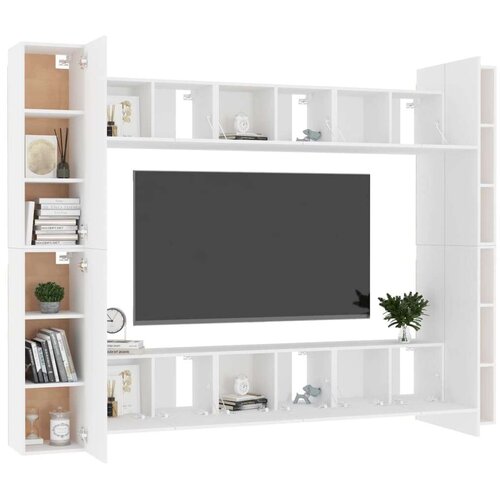  10-dijelni set TV ormarića bijeli od iverice Slike