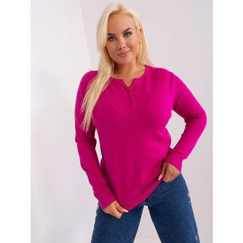 Fashion Hunters Fuchsia women's sweater larger size with cuffs Slike