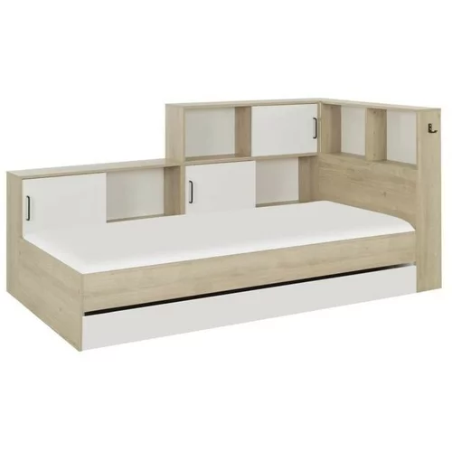 Gami Fabricant Francias Otroška postelja Erwan - Naraven kostanj/bela - 90x200 cm