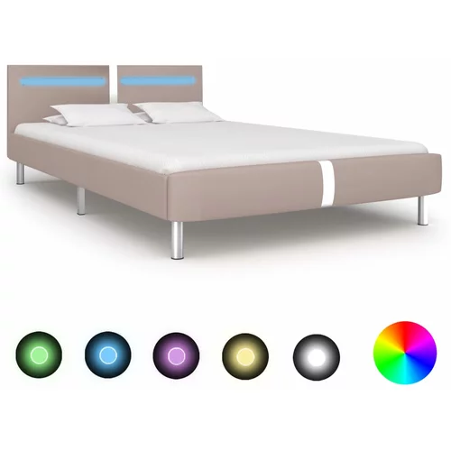  okvir za krevet od umjetne kože LED boja cappuccina 120x200 cm