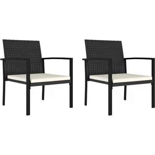 vidaXL Vrtni jedilni stoli 2 kosa poli ratan črne barve, (20661921)