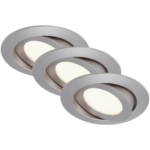 BRILONER Vgradna LED-svetilka 3 kos nikelj mat vrtljiva V: 3 cm &amp;Oslash;: 10,6 cm Slike