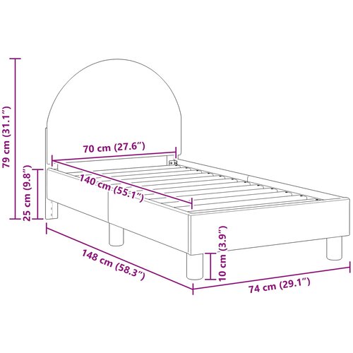  Okvir kreveta za malu djecu s naslonom Krem 70 x 140 cm Boucl&amp;eacute; Slike