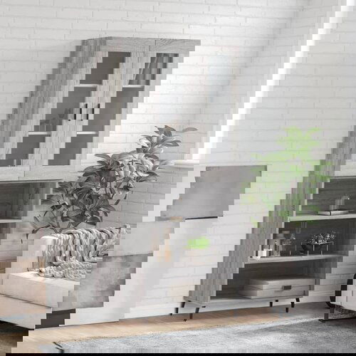 VidaXL Visoka komoda siva sonome 69,5x34x180 cm od konstruiranog drva Slike