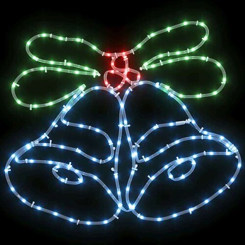 VidaXL Božićna zvona s 144 LED svjetlima &amp;Scaron;areni 56 x 46 cm PVC Slike