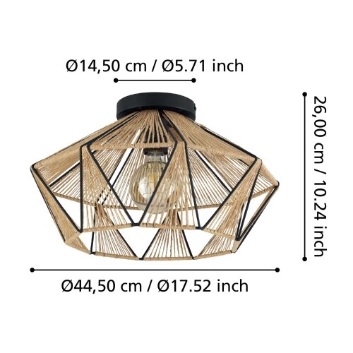 Eglo 43775 - plafonska svetiljka adwickle 1xE27/40W/230V Slike