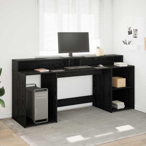  Stol s ladicama Crni hrast 200 x 55 x 91 cm Konstruirano drvo Cene