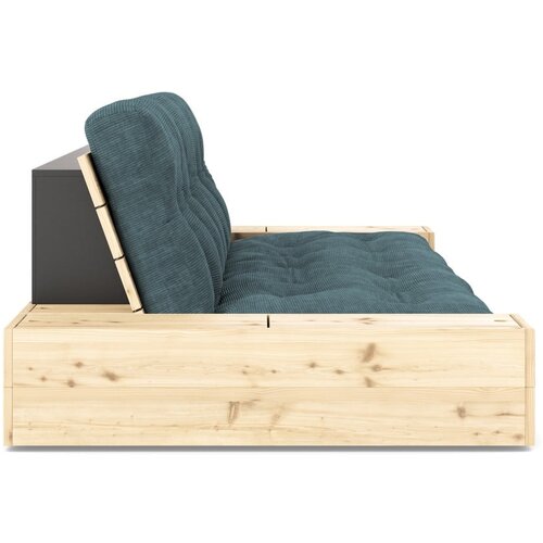Karup Design Modra raztegljiva sedežna garnitura iz rebrastega žameta 244 cm Base &amp;ndash; Slike