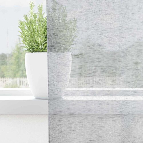 Voile zavjesa 2 pcs Tamno siva 225 x 140 cm Poliester Slike