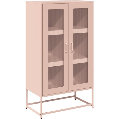 vidaXL Highboard Pink 68x39x123 cm Steel Cene