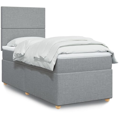 Box spring krevet s madracem svjetlosivi 90x190 cm od tkanine Cijene