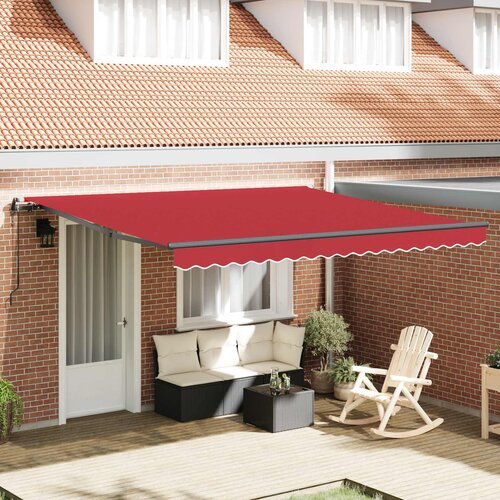  Skrovita tenda Crvena 400 &times; 300 cm Tkanina i Aluminij Cijene