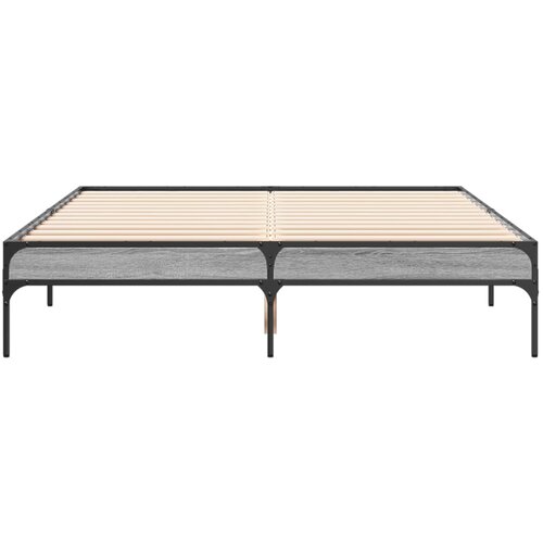  Okvir za krevet boja hrasta 140x190cm konstruirano drvo i metal Slike