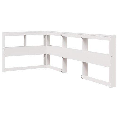 Maison Chic Knjižnica Vzglavna omarica - Nočna omarica - Posteljna omarica L-oblike bela 90 cm trdna borovina, (21712921) Cene