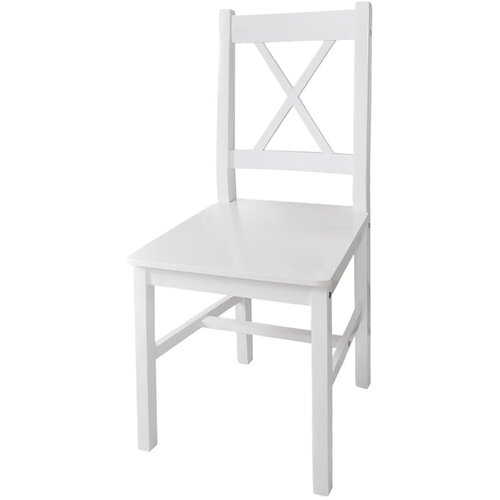 Maison Chic Jedilni stoli - Vzorci stoli 4 kosi beli iz borovine A638, (22031937) Cene