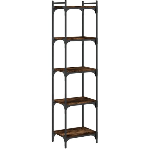 Maison Chic Knjižna omara - Knjižni regal 5-nadstropna dimljen hrast 40x30x154 cm inž. les, (21725209) Slike