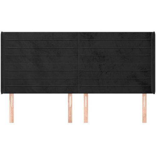  Uzglavlje s u&amp;scaron;ima crno 203x16x118/128 cm bar&amp;scaron;unasto Slike