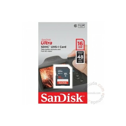 Sandisk SDHC 16GB Ultra 48mb/s memorijska kartica Slike
