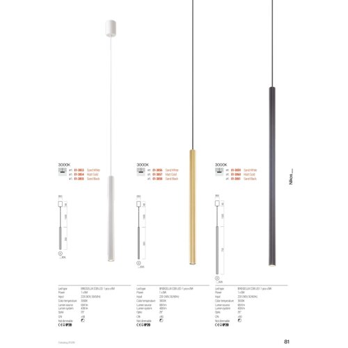  Redo 01-3859 - LED luster na sajli NIKOS LED/8W/230V 3000K CRI 90 preč. 6 cm bela Slike