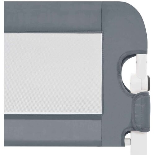 VidaXL sigurnosna ogradica za dječji krevet siva 150 x 42 cm poliester Slike