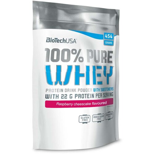 Biotechusa 100% Pure Whey protein sa ukusom maline cheesecake, 454g Slike