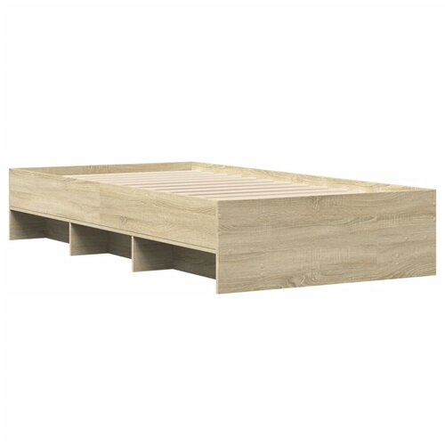 vidaXL Posteljni okvir sonoma hrast 100x200 cm inženirski les, (21336420) Cene