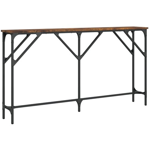 Maison Chic konzolna miza - miza ob steni dimljen hrast 140x23x75 cm inženirski les, (21786169) Slike