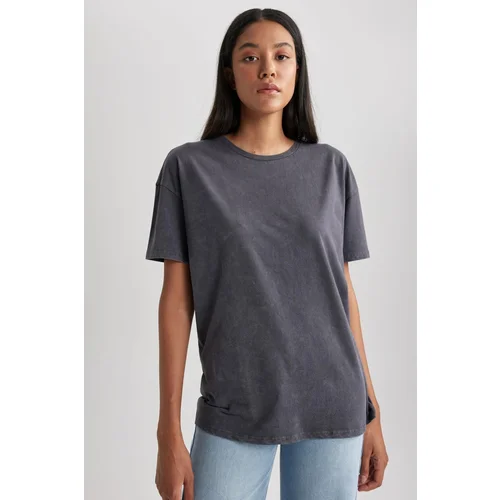 Defacto Oversize Fit Crew Neck Combed Cotton Short Sleeve T-Shirt