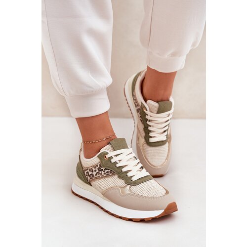 Boto Women Sports Shoes With Panther Print On Platform Green Davinara Cijene