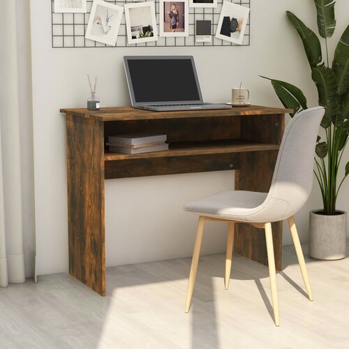 VidaXL Radni stol boja dimljenog hrasta 90x50x74 cm konstruirano drvo Slike