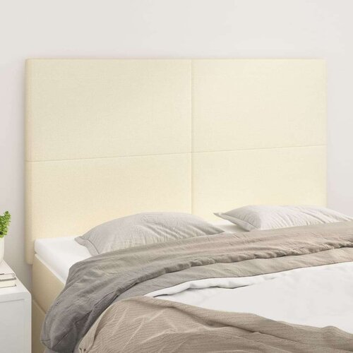  Posteljno vzglavje 4 kosa krem 72x5x78/88 cm umetno usnje, (20739593) Cene