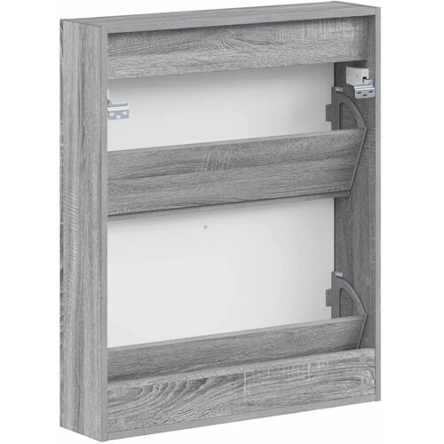  Ormar za cipele na zidu DELFT 71 x 17 x 86 cm Konstruirano drvo - Siva Sonoma Slike