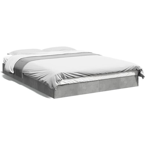 VidaXL Okvir kreveta siva boja betona 140x200 cm od konstruiranog drva Slike