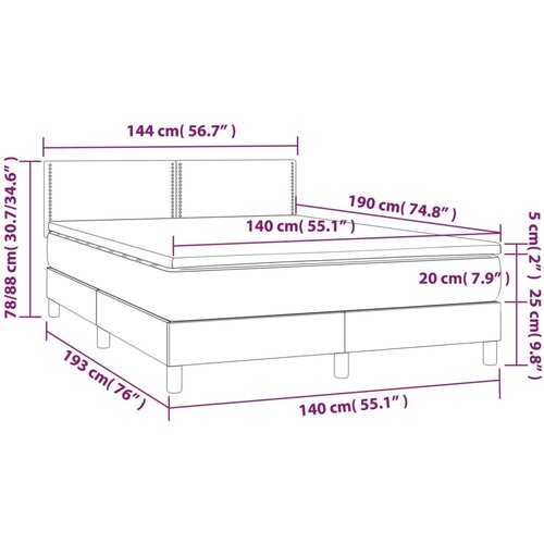  s oprugama i madracem plavi 140 x 190 cm od tkanine Slike