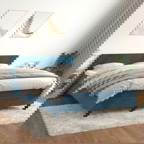 vidaXL Krevet s oprugama i madracem tamnoplavi 140x200 cm baršunasti Cijene
