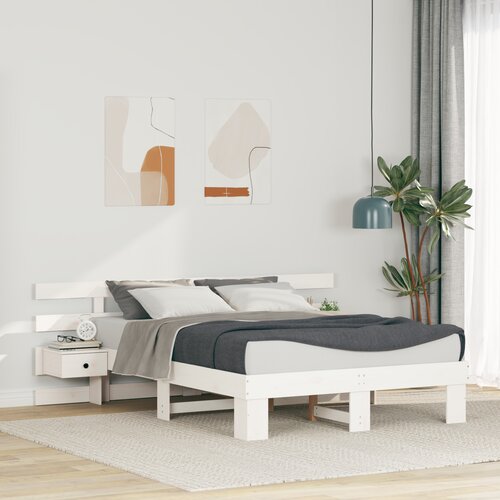vidaXL Krevetna konstrukcija s ladicama Bijelo 135 x 190 cm Cene