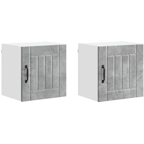  Ormar za Zid Lucca 2 pcs Betonska siva 40 x 31 x 40 cm Slike