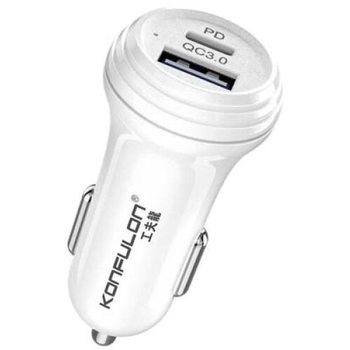 Konfulon auto punjač (kuciste) (C20Q) pd 20W + qc 18W beli Slike
