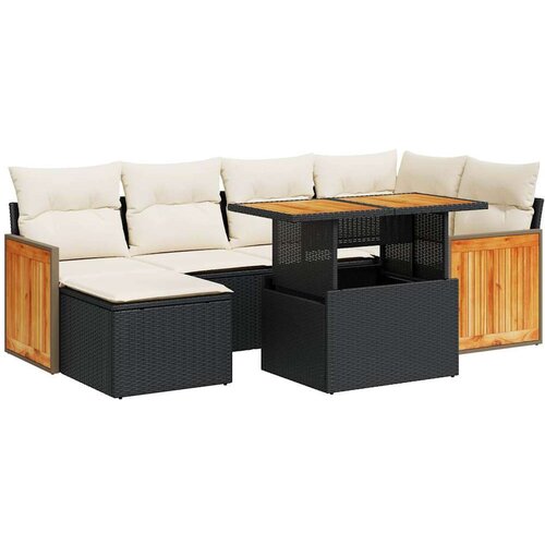 VidaXL 8-dijelni set vrtnih sofa od poliratana s jastucima crni bagrem Slike
