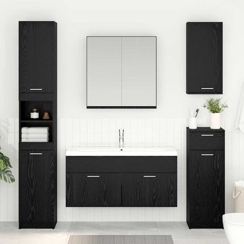 vidaXL Omarica za umivalnik z vrati Črna Orehovina 38,5 x 100 x 46 cm Cene
