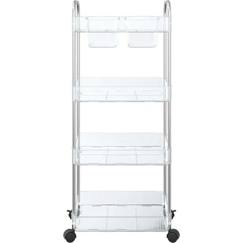 VidaXL Kolica za pohranu 4 nivoa prozirna 37x28x95 cm akril Slike