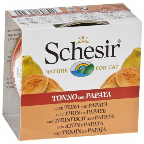 Schesir hrana za mačke u konzervi sa voćem - tuna i papaja 75gr Slike