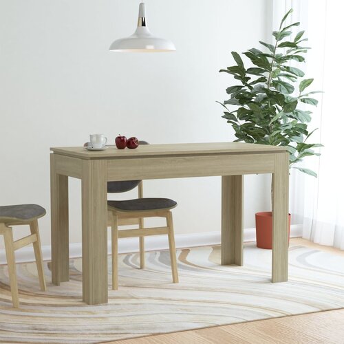 VidaXL Jedilna miza sonoma hrast 120x60x76 cm iverna plo&amp;scaron;ča Slike