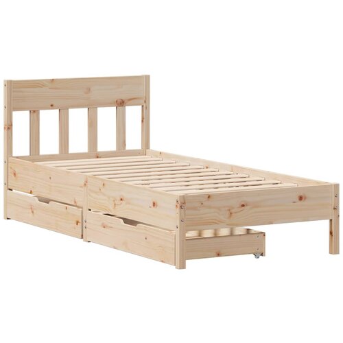vidaXL Posteljni okvir z vzglavjem 100x200 cm trdna borovina, (21321636) Cene