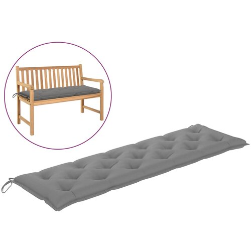 vidaXL Blazina za vrtno klop siva 180x50x7 cm blago Cene